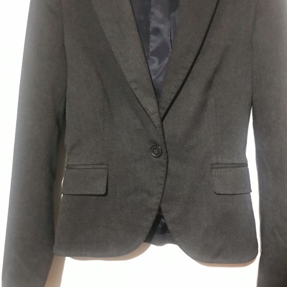 Zara Basic Gray Single Button Blazer Size S - Picture 3 of 8
